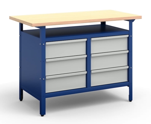 Stół warsztatowy 120 cm, 6 szuflad, kod: TM12003