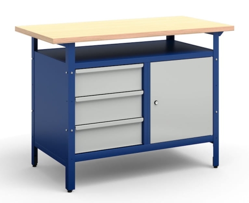 Stół warsztatowy 120 cm, 3 szuflady, kod: TM12002