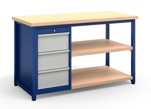 Stół warsztatowy 150 cm, 3 szuflady, kod: TM202S2S