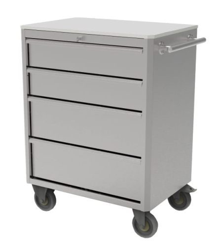 Wózek warsztatowy, ze stali nierdzewnej, 4 szuflady, kod: J55047