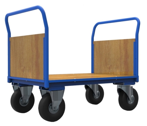 Wózek platformowy z burtami, 1110x800, kod: J12512, koła pneumatyczne