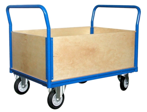 Wózek platformowy skrzyniowy, 960x610, koła pełne, kod: J12805