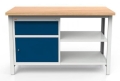 Stół warsztatowy 150 cm, szafka, szuflada, 2 półki, kod: MWS215