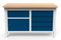 Stół warsztatowy 150 cm, szafka, 5 szuflad, kod: MWS217