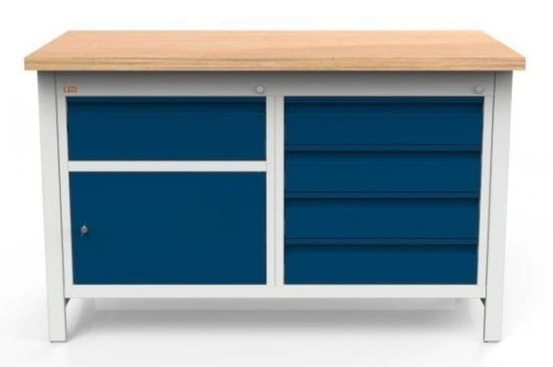 Stół warsztatowy 150 cm, szafka, 5 szuflad, kod: MWS217