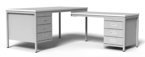 Biurko metalowe 160 cm z dostawką, 6 szuflad, kod: TMBP9