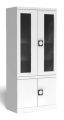 Szafa lekarska, metalowa z przeszkleniem i schowkiem 80 cm, kod: TM80OD