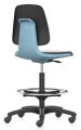 Krzesło laboratoryjne wysokie, BIMOS Labsit 4, kółka Stop&amp;Go, Gwarancja 10-lat