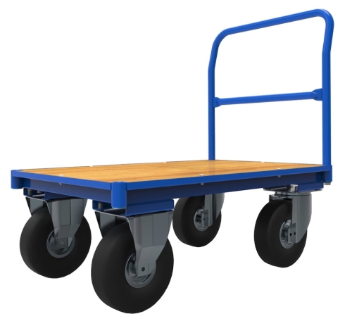 Wózek platformowy 1050x700, koła pneumatyczne, kod: J12307
