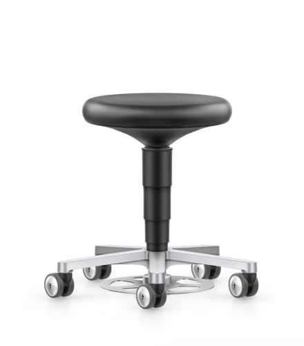 Taboret Cleanroom na kółkach, BIMOS Allround z regulacją nożną, Gwarancja 10-lat.jpg