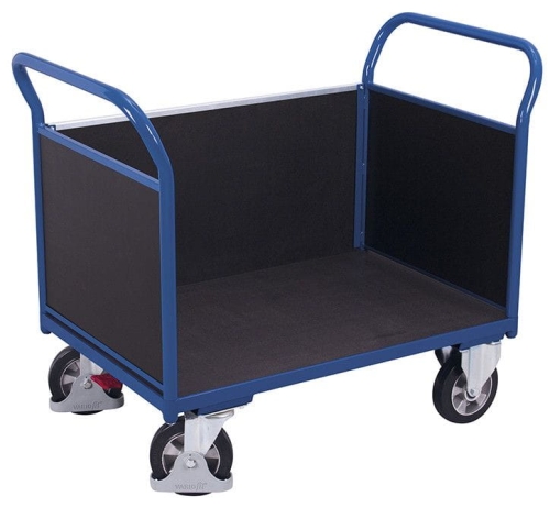 Wózek platformowy, 1000-kg, platforma ze sklejki, 3 burty, koła z osłoną stopy, kod: VF700322.jpg