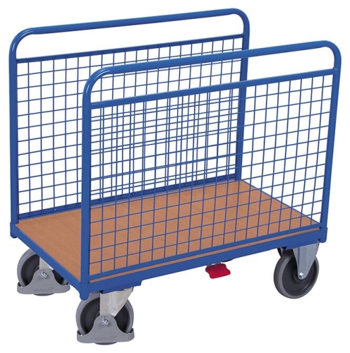 Wózek magazynowy, 500-kg, z pałąkami bocznymi, koła z osłoną stopy, kod: VF600239