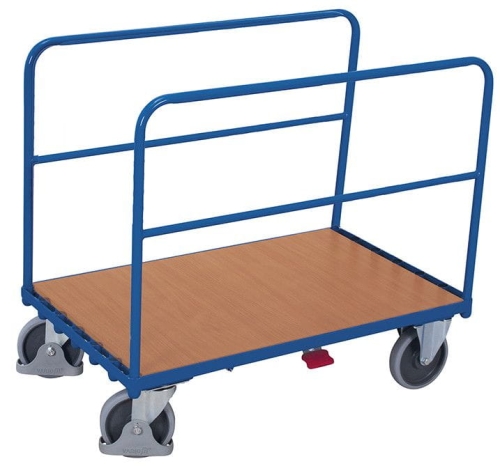 Wózek platformowy, 500-kg, z 2  pałąkami bocznymi, koła z osłoną stopy, kod: VF700205