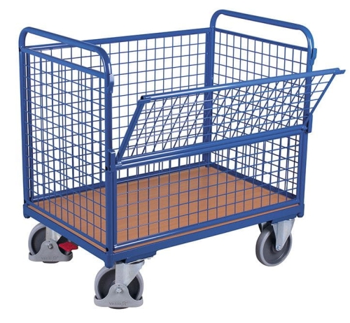 Wózek skrzyniowy, osiatkowany, 500-kg, koła z osłoną stopy, kod: VF700404.jpg