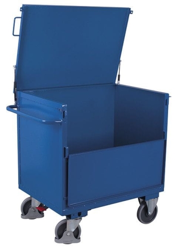 Wózek magazynowy, skrzyniowy z blachy, 500-kg, koła z osłoną stopy, kod: VF700415