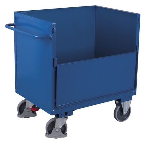 Wózek magazynowy, skrzyniowy z blachy, 500-kg, koła z osłoną stopy, kod: VF700414