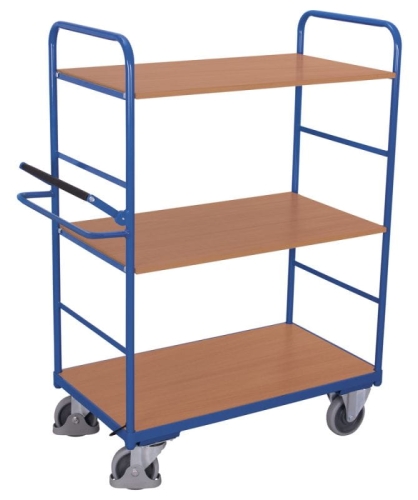 Wózek transportowy, półkowy, 250-kg, 3 powierzchnie użytkowe, koła z osłoną stopy, kod: VF600265