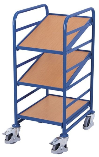 Wózek na euro-skrzynki, z półekami, 250-kg, koła pełne, kod: VF610101, 01