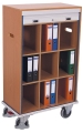 Wózek do akt, 9 przegród, zamykany, 875x490x1460, kod: VF474