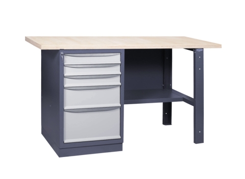 Stół warsztatowy 120 cm, z 5 szufladami, 24H wysyłka, kod: U3SML12, sklejka.jpg