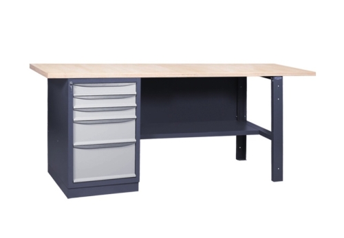 Stół warsztatowy 150 cm, z 5 szufladami, 24H wysyłka, kod: U3SML15 , sklejka.jpg