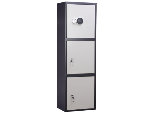 Szafa aktowa, zamek elektroniczny, skarbczyk, 3 sekcje, kod: PM1503, 01
