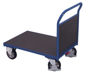 Wózek platformowy, 1000-kg, platforma ze sklejki, 1 burta, koła z osłoną stopy, kod: VF700182