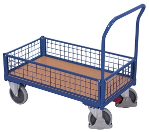 Wózek platformowy, skrzyniowy, 500-kg, koła z osłoną stopy, kod: VF500457