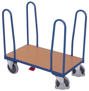 Wózek platformowy, 500-kg, z 4  pałąkami bocznymi, koła z osłoną stopy, kod: VF500204