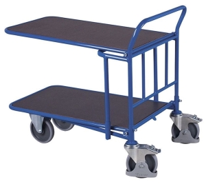 Wózek platformowy, wsuwany, 500-kg, 2 powierzchnie ze sklejki, koła z osłoną stopy, kod: VF500112