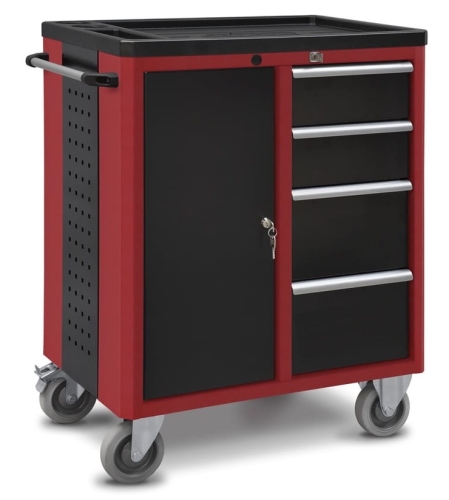 Wózek warsztatowy, narzędziowy, 4 szuflady, schowek, kod: J21608
