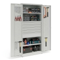 Szafa narzędziowa, 2 półki, 5 szuflad, panele perforowane na drzwiach, kod: TMSN01, 02