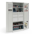 Szafa narzędziowa, 2 półki, 6 szuflad, panele perforowane na drzwiach, kod: TMSN03, 02