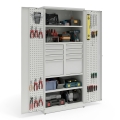 Szafa narzędziowa, 2 półki, 8 szuflad, panele perforowane na drzwiach, kod: TMSN11, 02