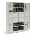 Szafa narzędziowa, 2 półki, 4 szuflady, panele perforowane na drzwiach, kod: TMSN13, 02