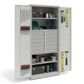 Szafa narzędziowa, 2 półki, 12 szuflad, panele perforowane na drzwiach, kod: TMSN115, 02