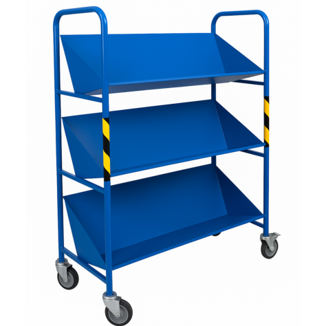 Wózek do akt, 3 półki, 1000x310x1470, koła pełne, kod: A02