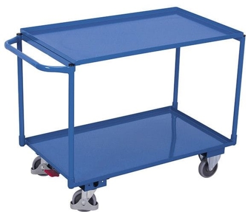 Wózek transportowy, półkowy, 250-kg, 2 powierzchnie użytkowe, koła z osłoną stopy, kod: VF600506