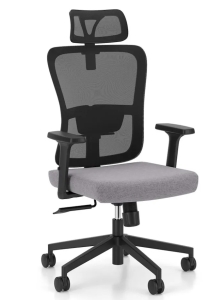 Krzesło biurowe TROFI, siatka, czarne, szare 