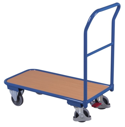 Wózek platformowy, magazynowy, platforma z płyty, 200-kg, koła z osłoną stopy, kod: VF450801
