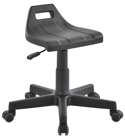 Stołek warsztatowy, na kółkach lub ślizgi, z uchwytem