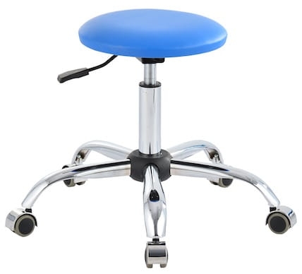 Taboret laboratoryjny, eco-skóra, różne kolory, chromowana stal