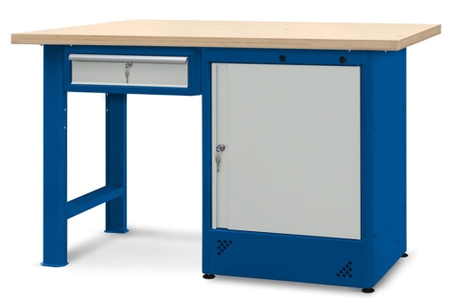 Stół warsztatowy 150 cm, szuflada i szafka, kod: J22405