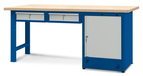 Stół warsztatowy 210 cm, szafka i 2 szuflady, kod: J22507