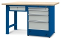 Stół warsztatowy 150 cm, 5 szuflad, kod: J22406
