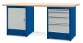 Stół warsztatowy 210 cm, 4 szuflady i szafka, kod: J22510