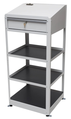 Pulpit warsztatowy na laptopa, z półkami, kod: J21905