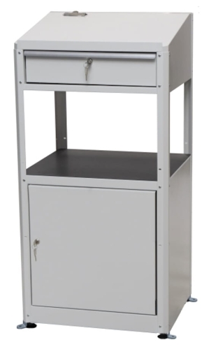 Pulpit warsztatowy na laptopa, z szafką z drzwiami, kod: J21907