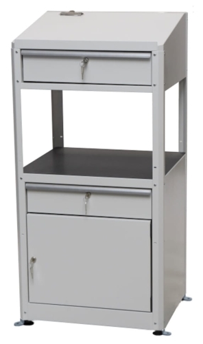 Pulpit warsztatowy na laptopa, z szafką i szufladą, kod: J21909