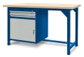 Stół warsztatowy 150 cm, szafka i 2 szuflady, kod: J22002